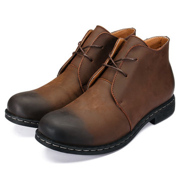 Mens mode des bottes britanniques style vintage chaussures en cuir véritable